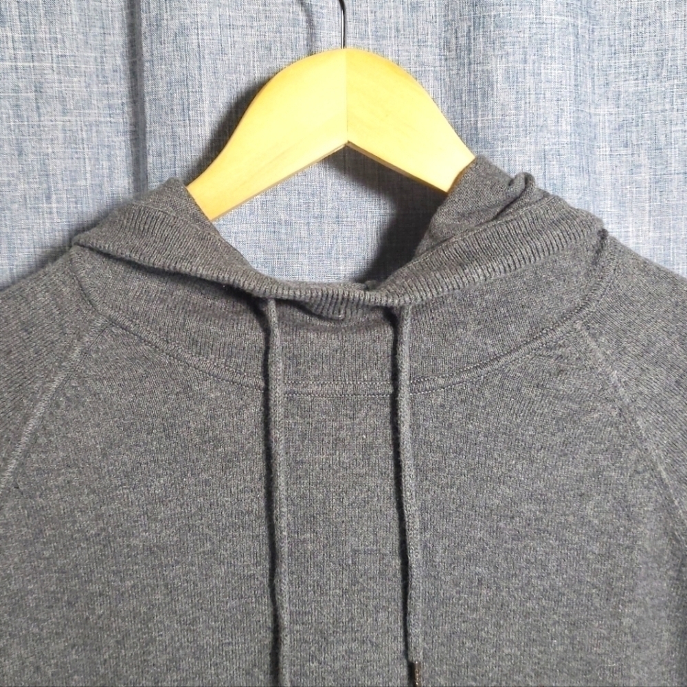 GAP Pullover Sweater Lightweight Cotton Cashmere Blend Hooded Grey Men's Size XL - Picture 2 of 7